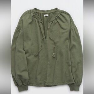 Aerie Gray Textured Fabric with Tassel Detail